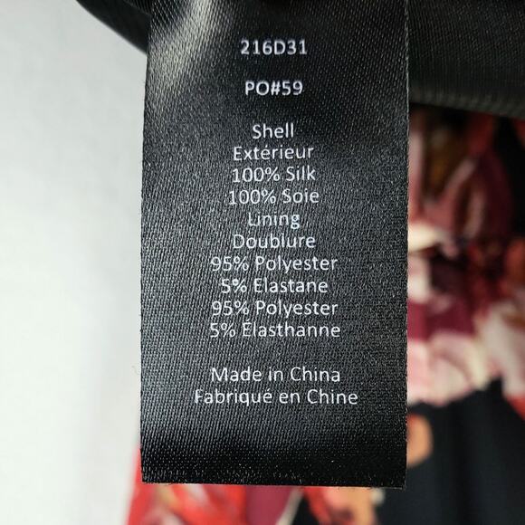 Elizabeth & James Floral Silk Chiffon Lined Mini Dress A-Line Smocked - Picture 9 of 10